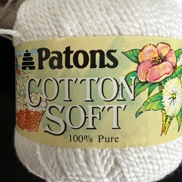 LOT of 3 Patons 100% COTTON Soft 50 g each Same Dye Lot 703 White Made U.K. - Picture 2 of 5